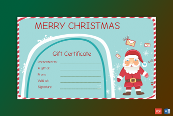 Free Printable Merry Christmas Gift Certificate