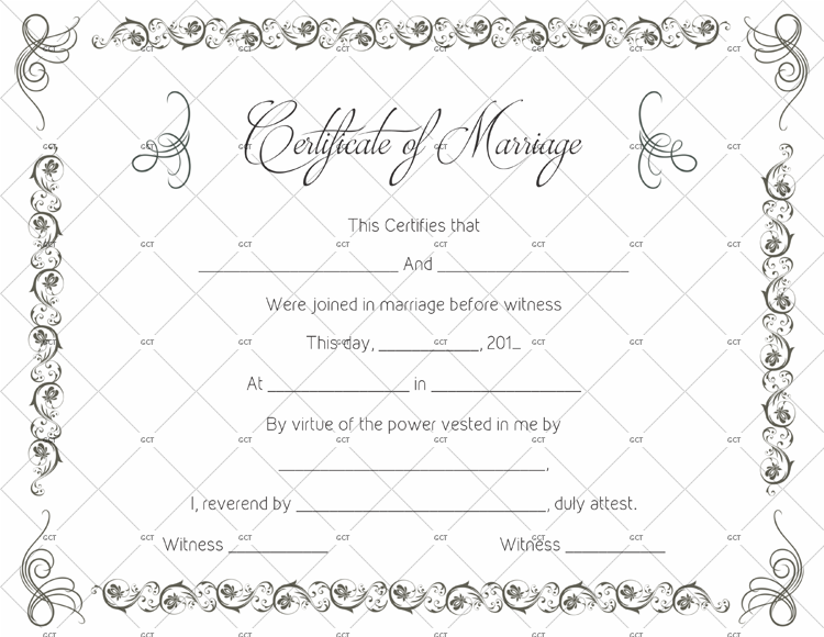 Simple as Gray Marriage Certificate Template