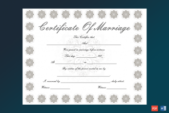 Snow Flower Marriage Certificate Template