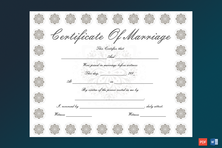 Snow Flower Marriage Certificate Template
