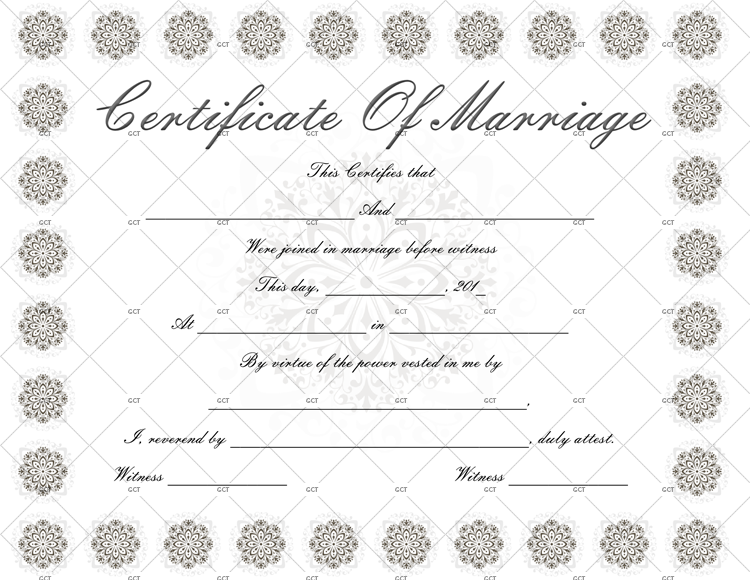 Snow Flower Marriage Certificate Template Word