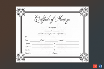 Suave Marriage Certificate Template Word