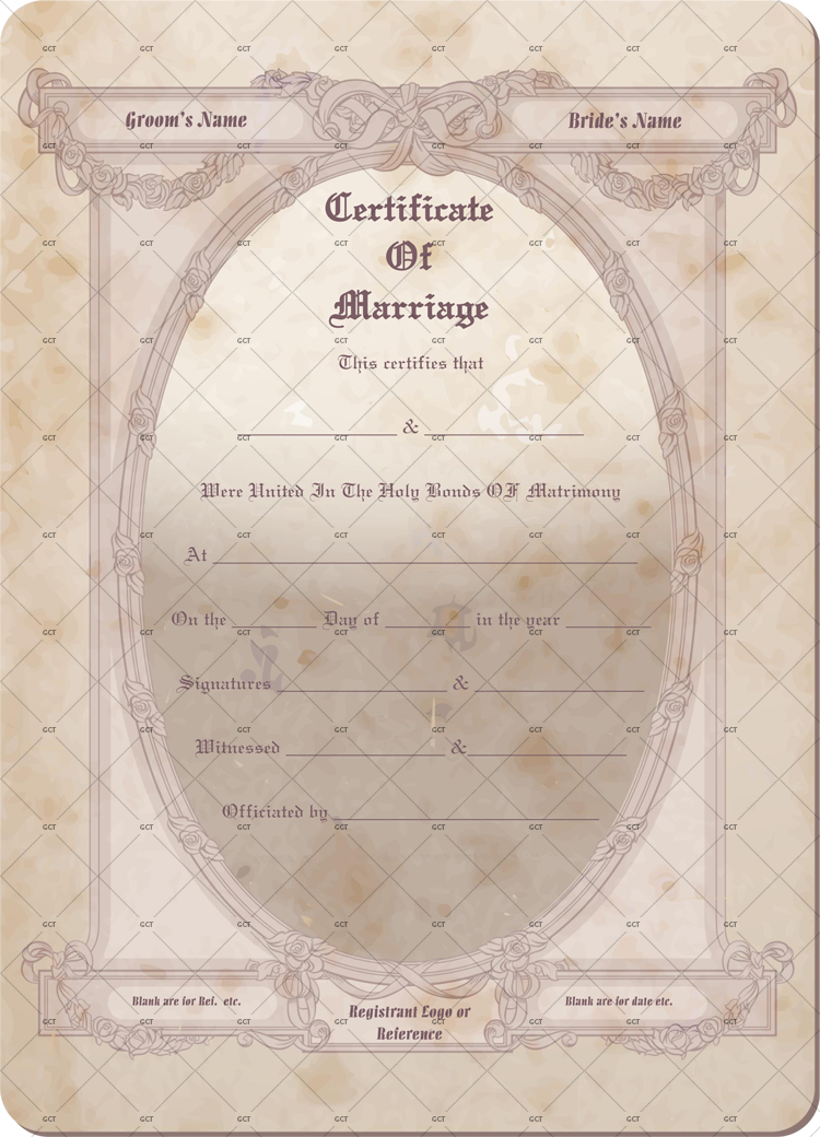 Traditional Frame Marriage Certificate Template