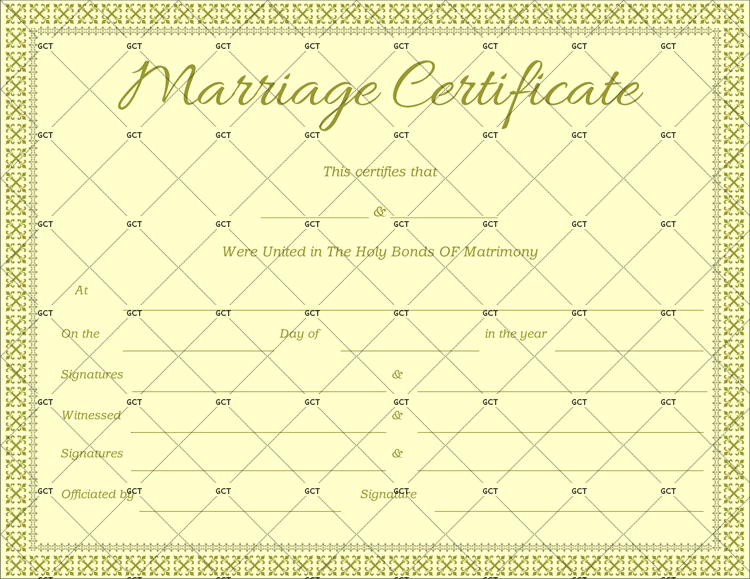 Souvenir Marriage Certificate