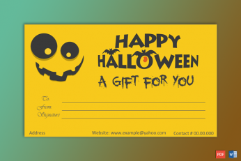 Sample of Halloween Gift Certificate