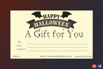 Editable Halloween Gift Template