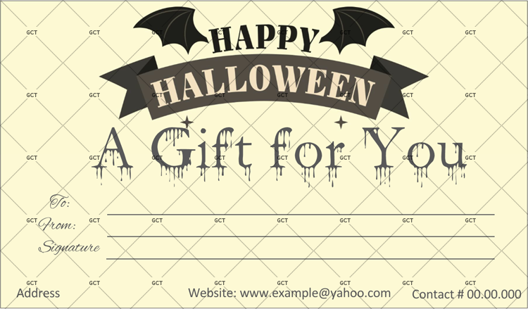 Editable Halloween Gift Template
