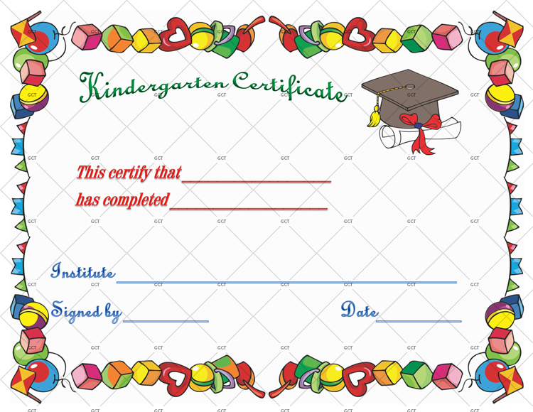 kindergarten diploma Certificate Template