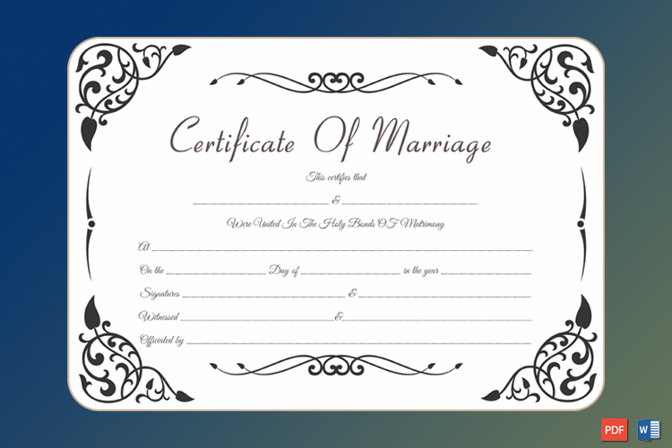 marriage certificate template vintage free