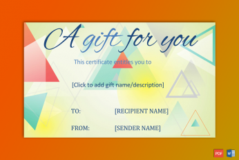 Printable gift certificate