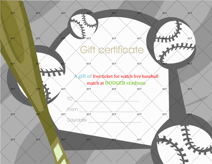 Baseball Gift Certificate