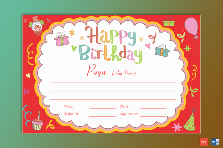 birthday gift certificate printable