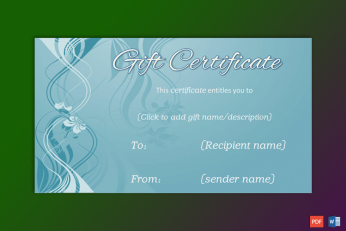 Formal Gift Certificate Sample