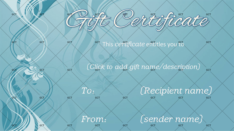 Formal Gift Certificate Sample