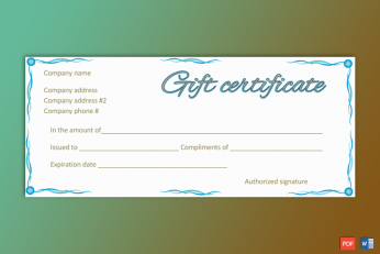 Sample of Gift Certificate