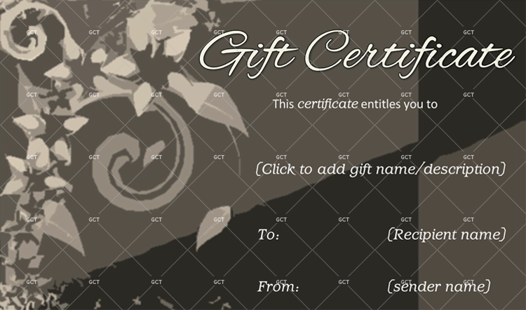 Brown Formal Gift Certificate