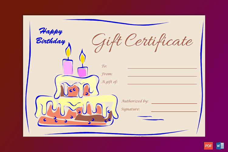 birthday gift certificate