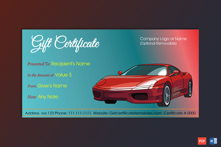 Business Gift Certificate Template Sample