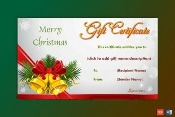 Christmas Bells Gift Certificate
