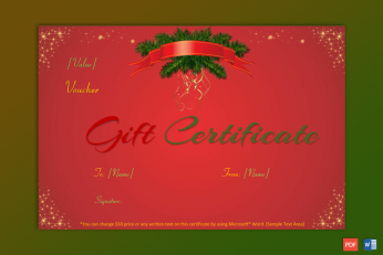 Editable Christmas Gift Certificate