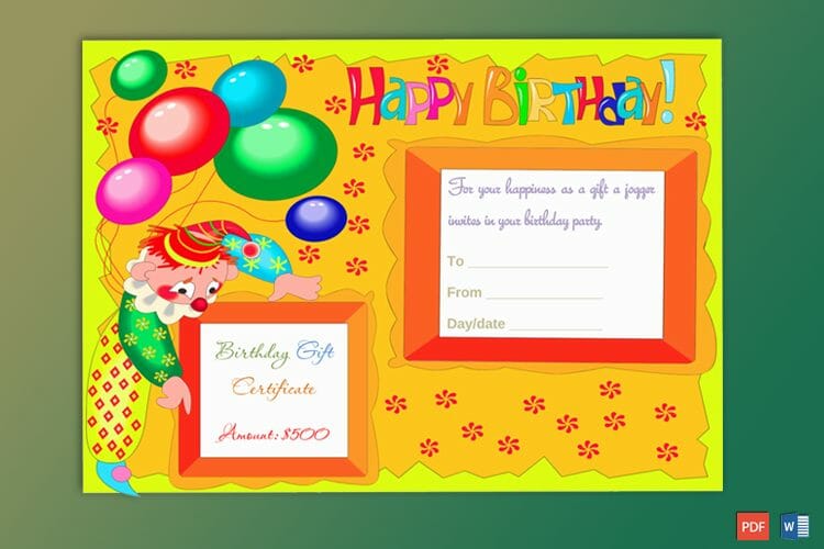 Birthday Certificate Template Word from www.getcertificatetemplates.com