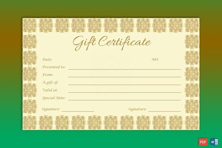 Business Gift Certificate Template