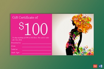 Gift Certificate Template Example