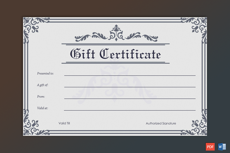 Formal Frame Gift Certificate Template GCT