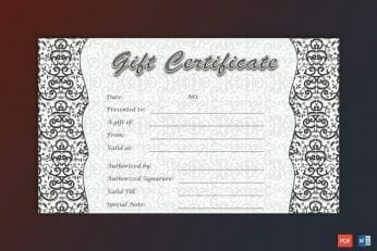 business gift certificate