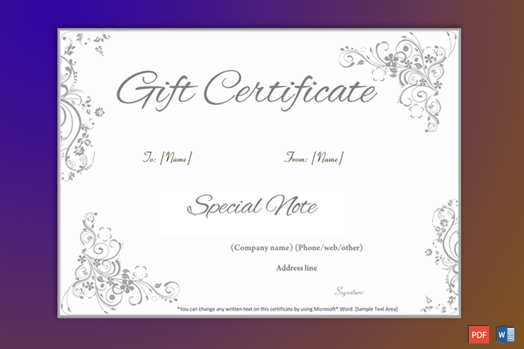Gift Certificate Editable