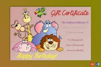 birthday gift Certificate Sample