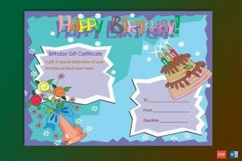 Sample of Birthday Gift Certificate