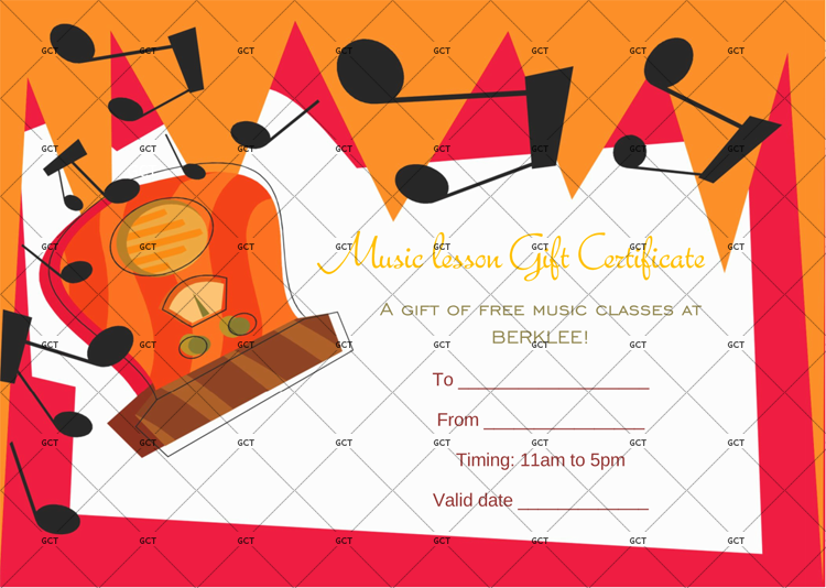 Editable Music Gift Certificate