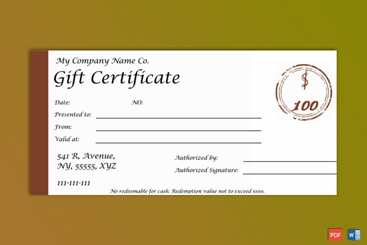 One note Gift Certificate