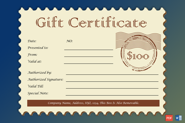 Post card Gift Certificate