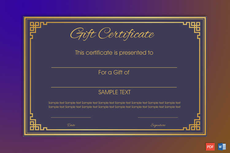 Business Gift Certificate Template