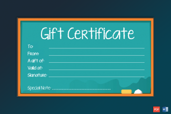 school gift certificate sample