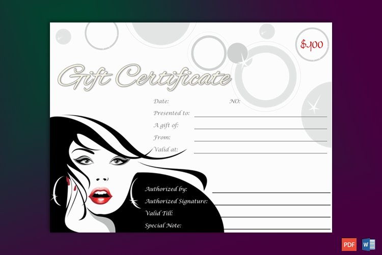 spa and saloon gift certificate