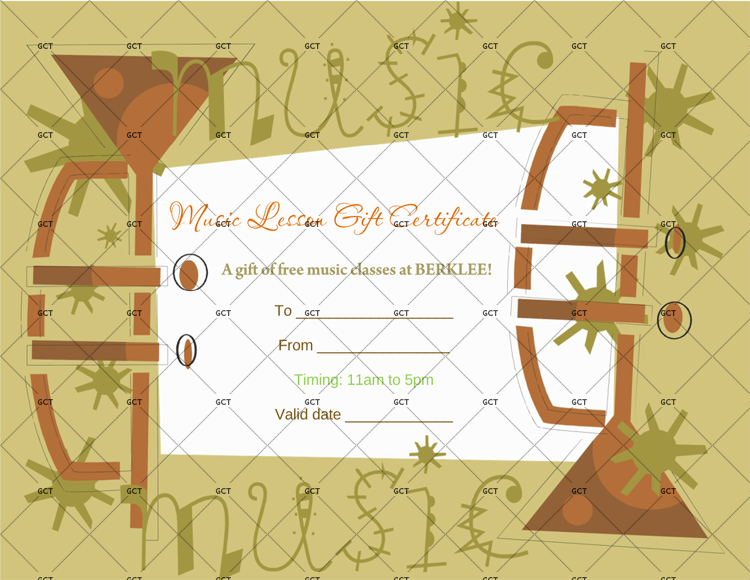 Music Gift Certificate Template