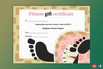 Weight lose Gift Certificate