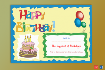 Editable Birthday Gift Certificate