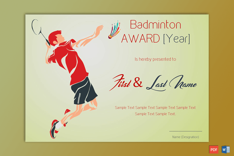 Sports Award Certificate