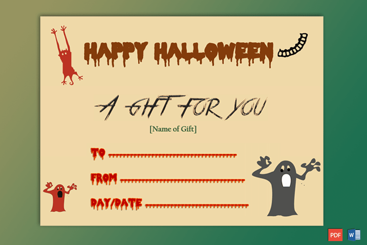 Halloween Gift Certificate Sample