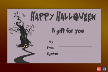 Printable Halloween Gift Certificate