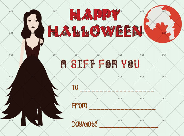 Halloween Gift Certificate Witch Themed
