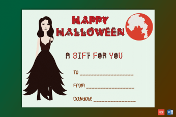 Halloween Gift Certificate Witch Themed