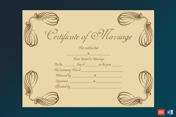 Editable Marriage Certificate Sample