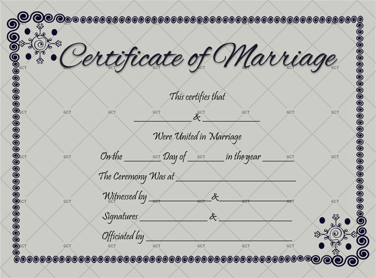 Free Fillable Marriage Certificate Template