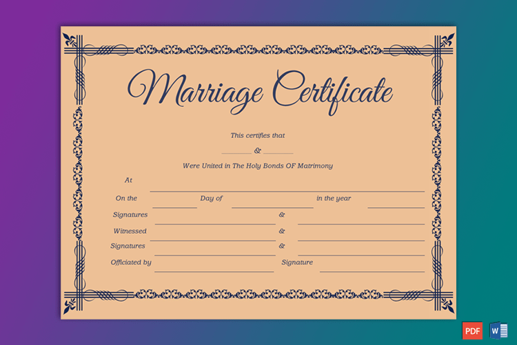 Decorative Marriage Certificate