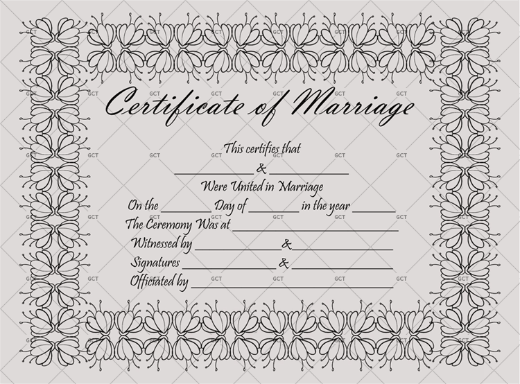Vintage Marriage Certificate Template